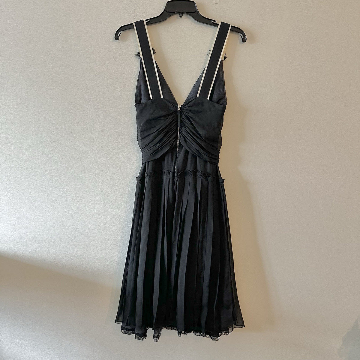 Dolce & Gabbana Vintage Black Silk Pleated Dress, IT 42
