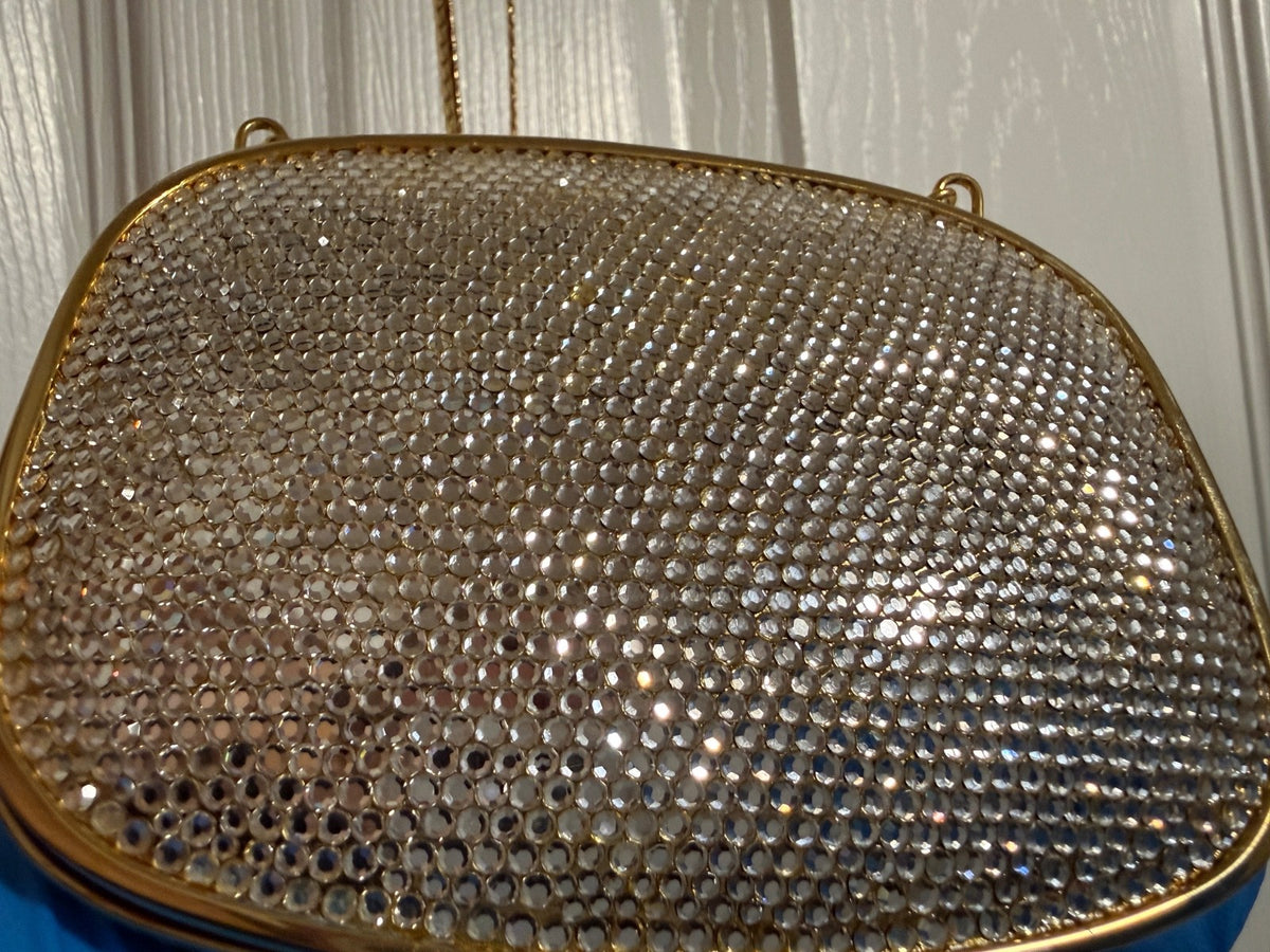 Judith Leiber Crystal Clutch, Gold Rhinestone