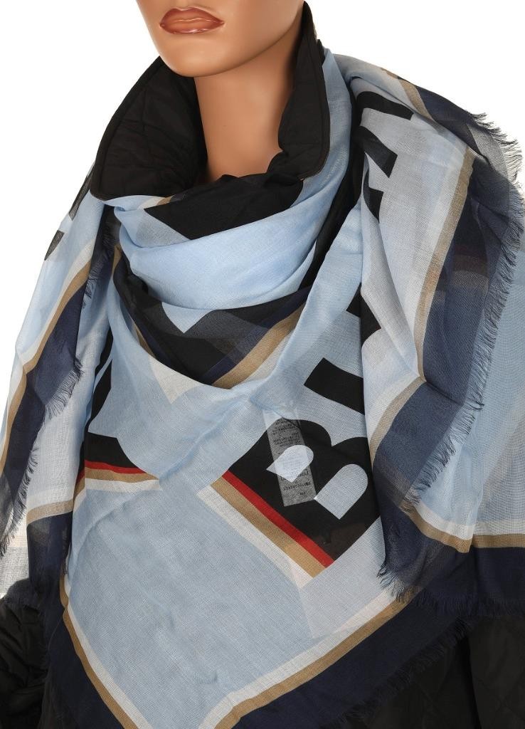 Burberry Modal Logo Scarf, Bubblegum Blue