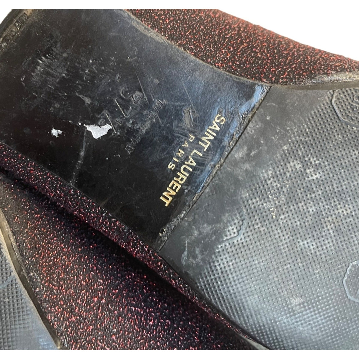 YSL Yves Saint Laurent Rouge Orient Glitter Slipper Flats