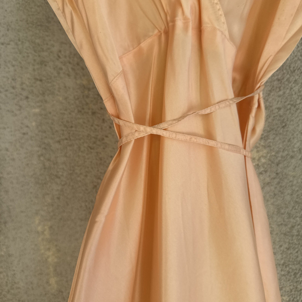 Vintage 1930s Pink Rayon Satin Bias-Cut Slip Gown