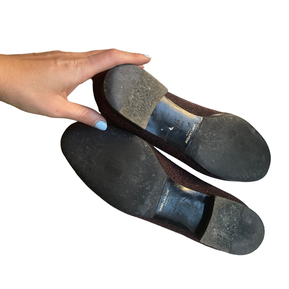 YSL Yves Saint Laurent Rouge Orient Glitter Slipper Flats