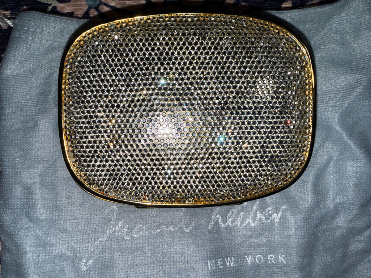 Judith Leiber Crystal Clutch, Gold Rhinestone