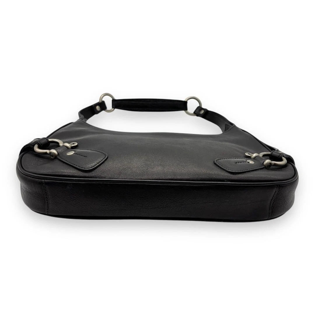Vintage Burberry Shoulder Bag Black Leather