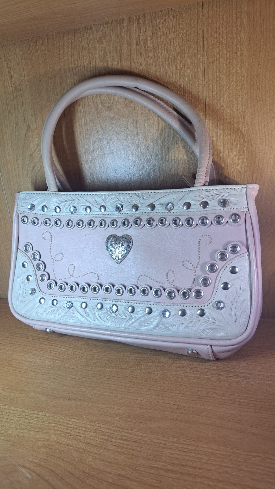American West Studded Rhinestone Leather Tote Bag