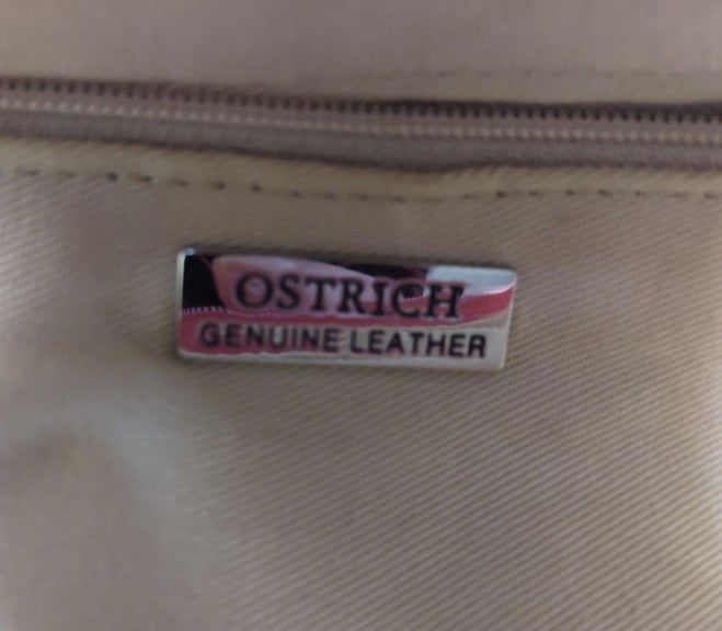 Y2K Pink Ostrich Leather Shoulder Bag