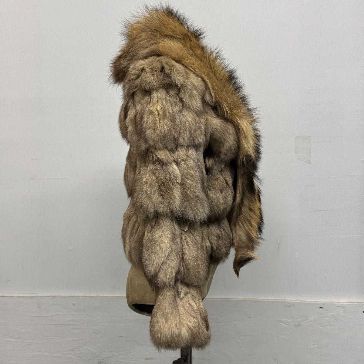 Vintage Y2K Brown Raccoon and Fox Fur Jacket
