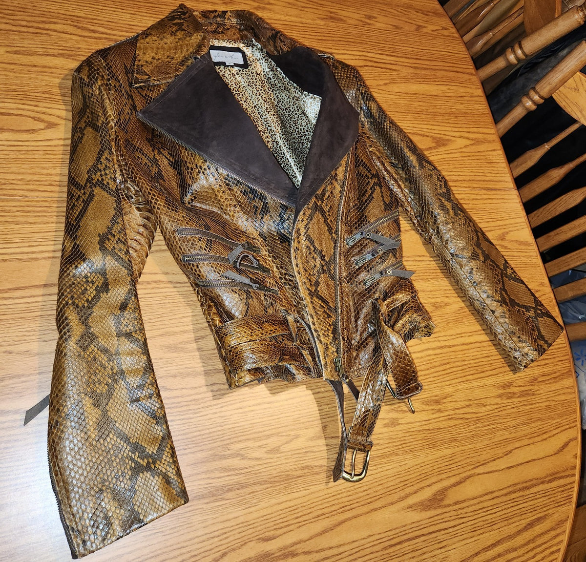 Glen Arthur Python Skin Jacket Size 8