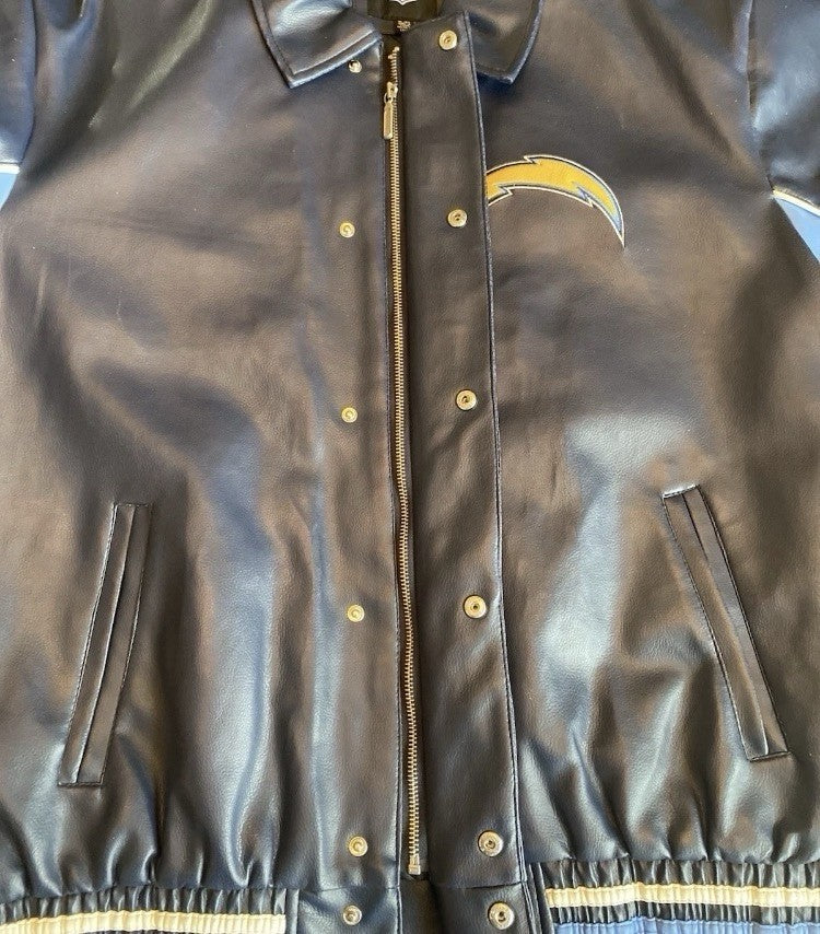 Vintage San Diego Chargers Faux Leather Jacket Large