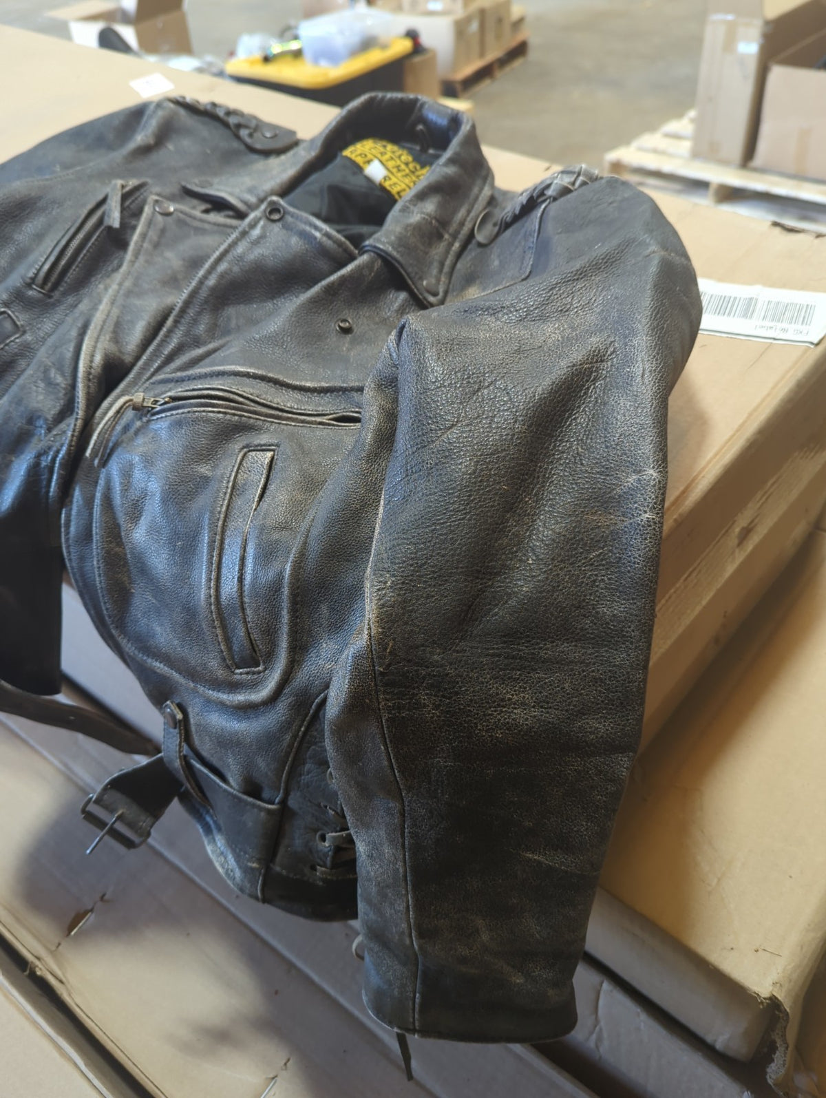 Protech Leather Apparel Biker Jacket Black Size 40