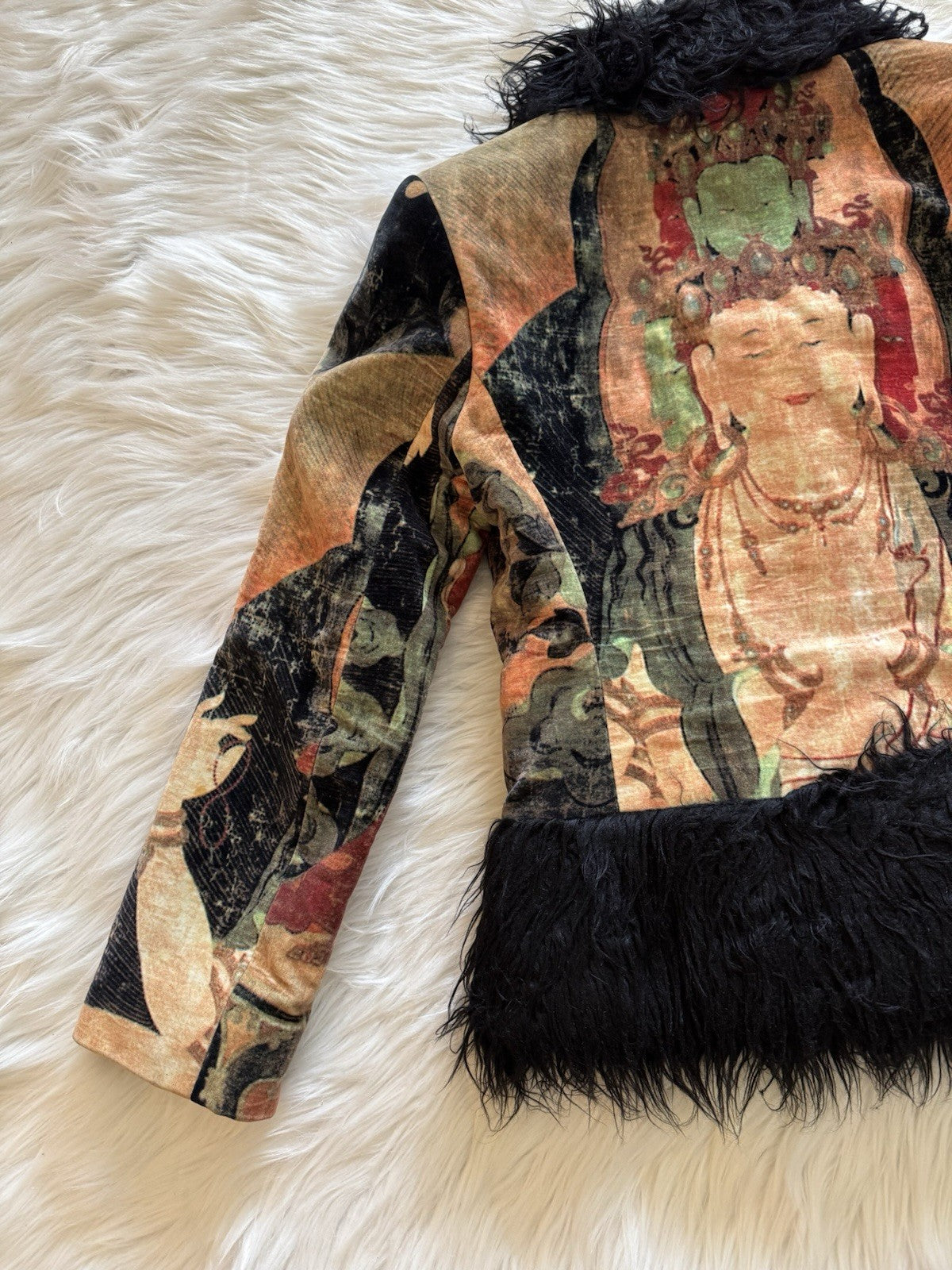 Vivienne Tam Buddha Fur Trim Coat Multicolor Size 1