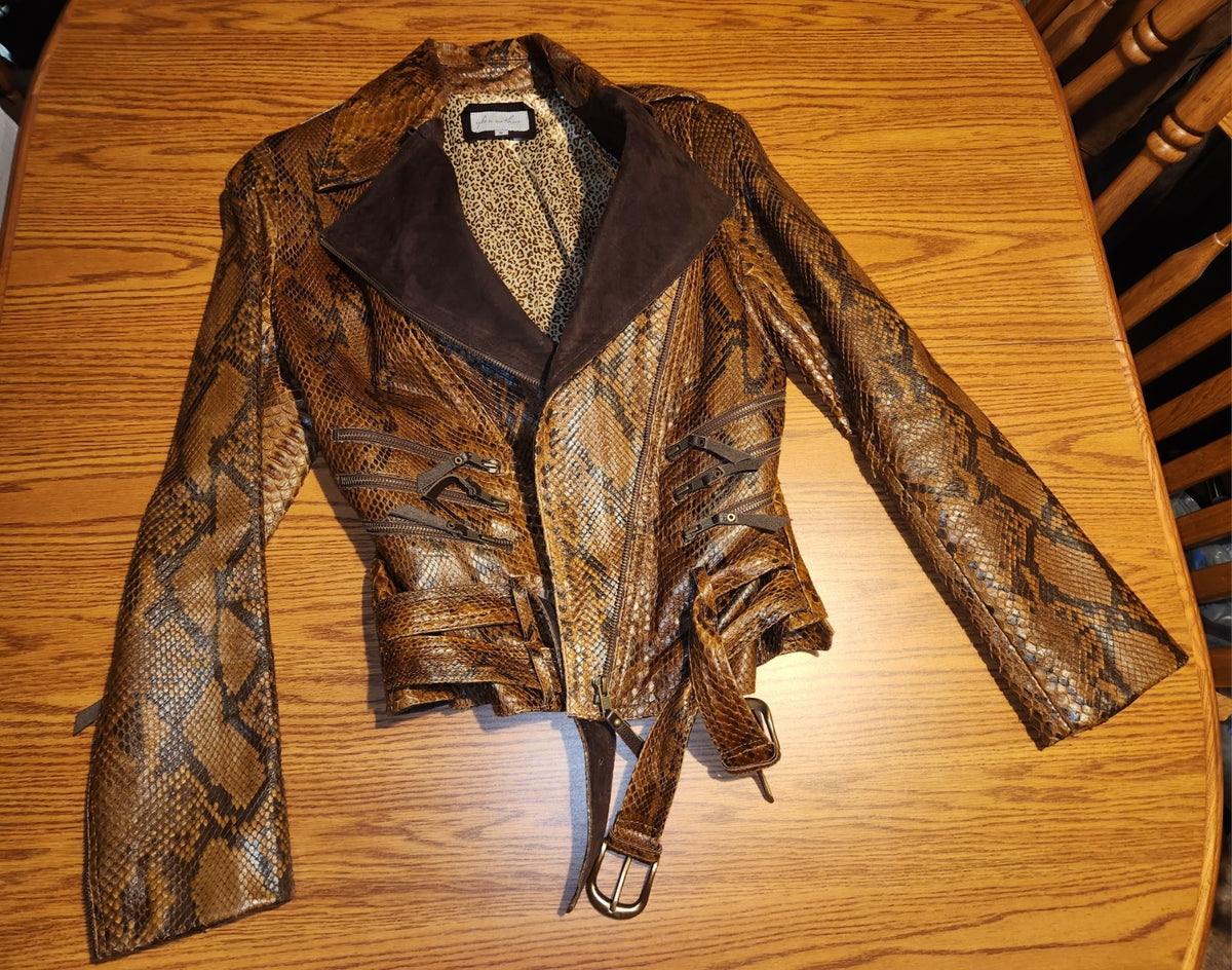Glen Arthur Python Skin Jacket Size 8