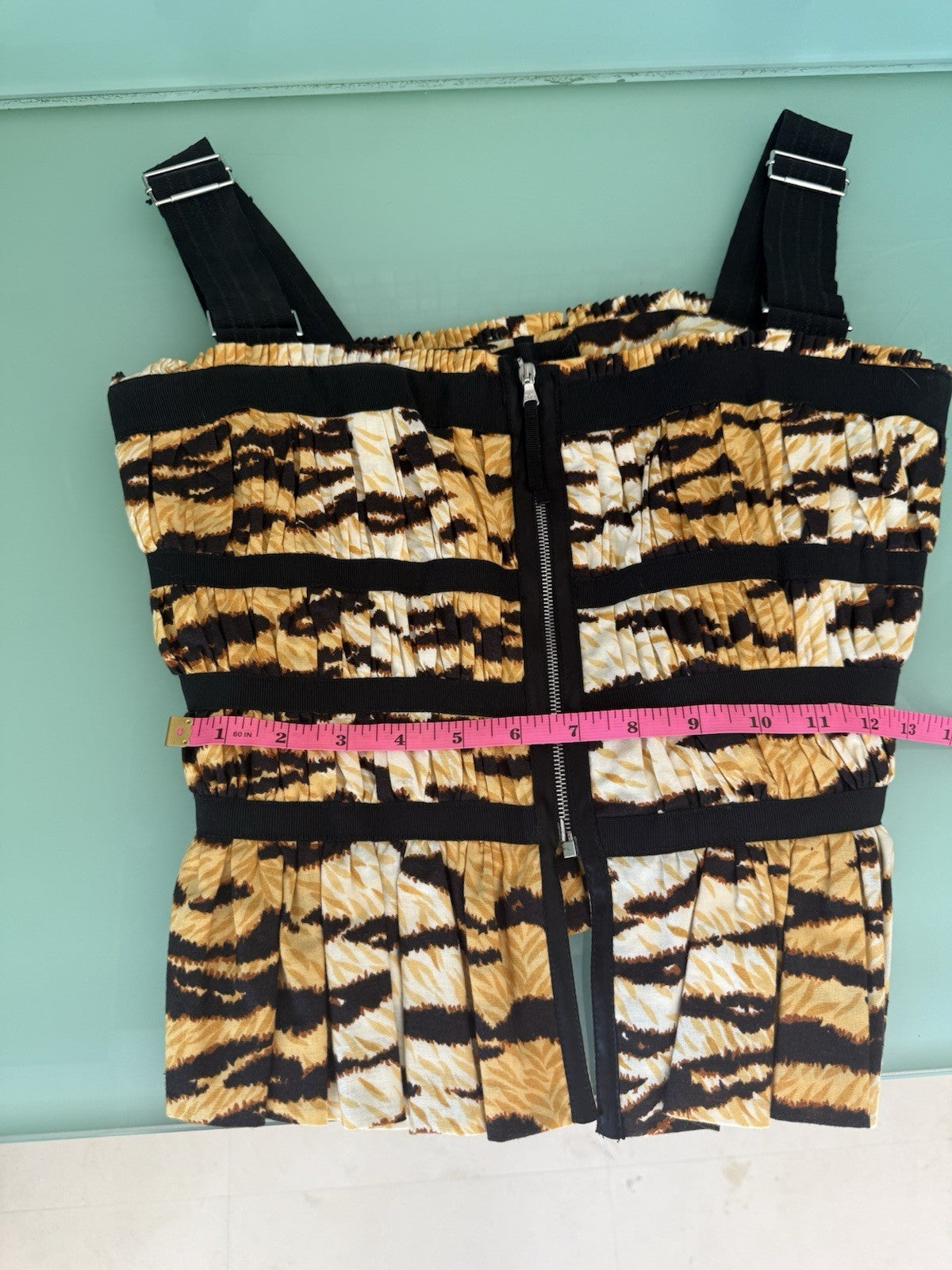 Dolce & Gabbana Tiger Print Corset Top Size 44