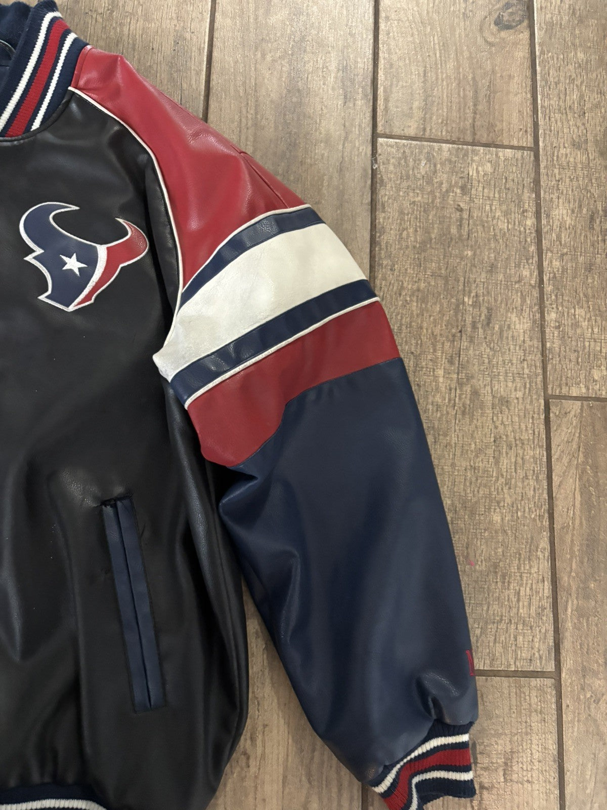 Men's Vintage NFL Houston Texans Leather Jacket Large
