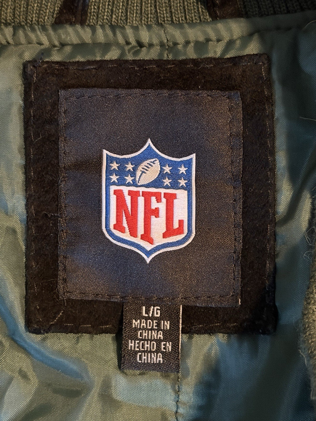 Vintage Green Bay Packers Leather Suede Jacket Large
