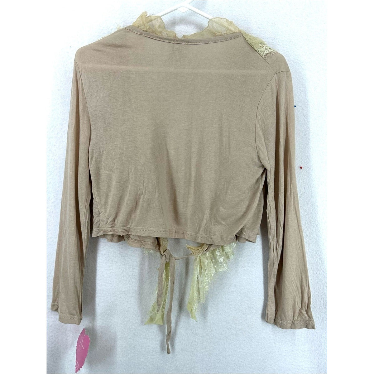 LM Lulu Paris Bahamas Lace Ruffle Tie Cardigan Large