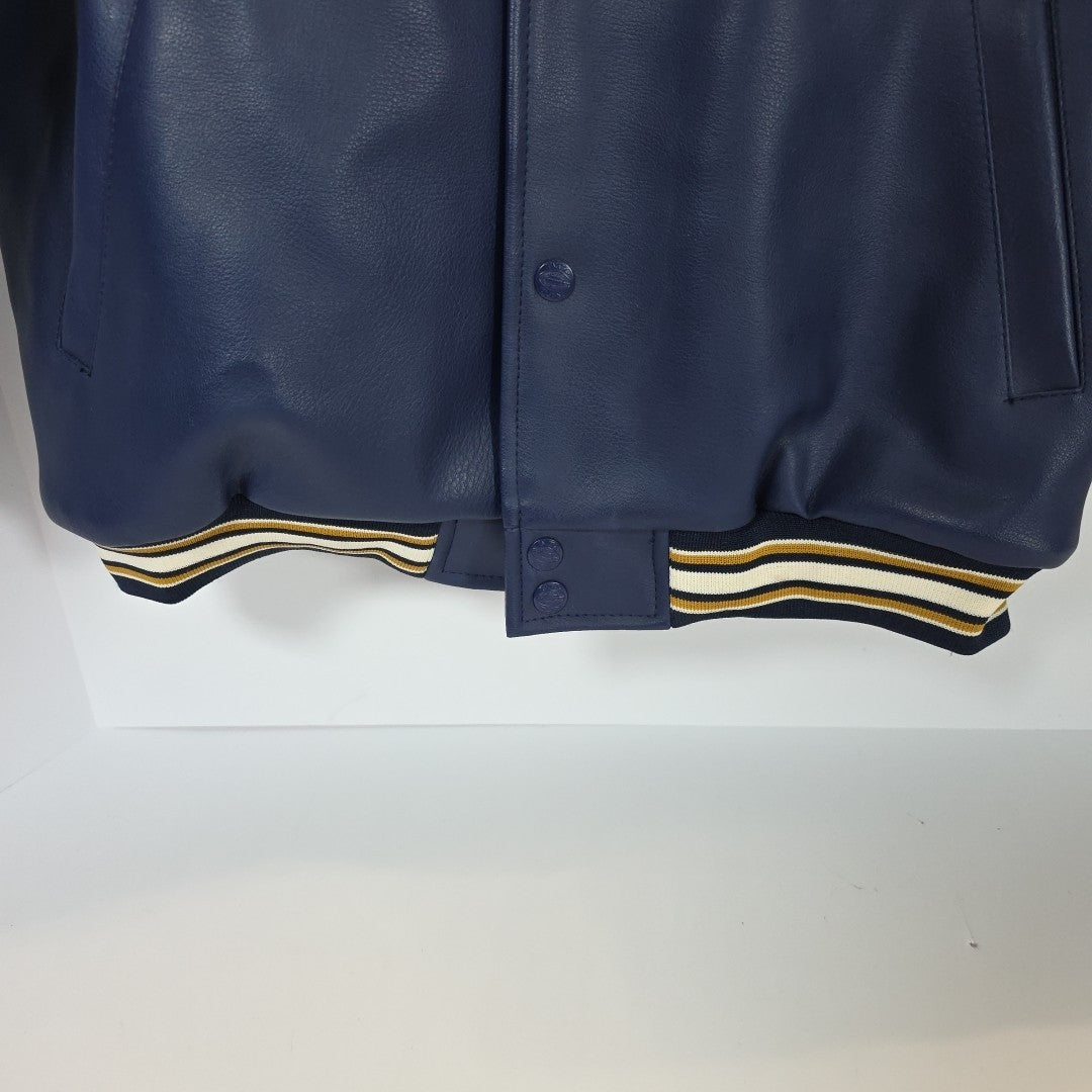 NFL St. Louis Rams Leather Bomber Jacket Kids L Vintage