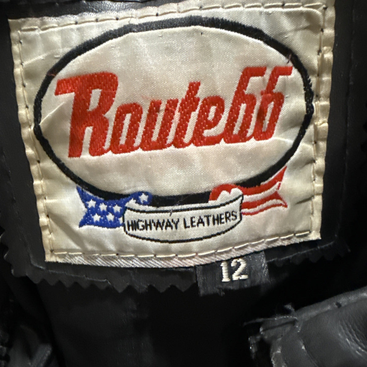 Vintage Route 66 Jacket Leather Fringe Front Zip Black Womens 12 Biker Rodeo