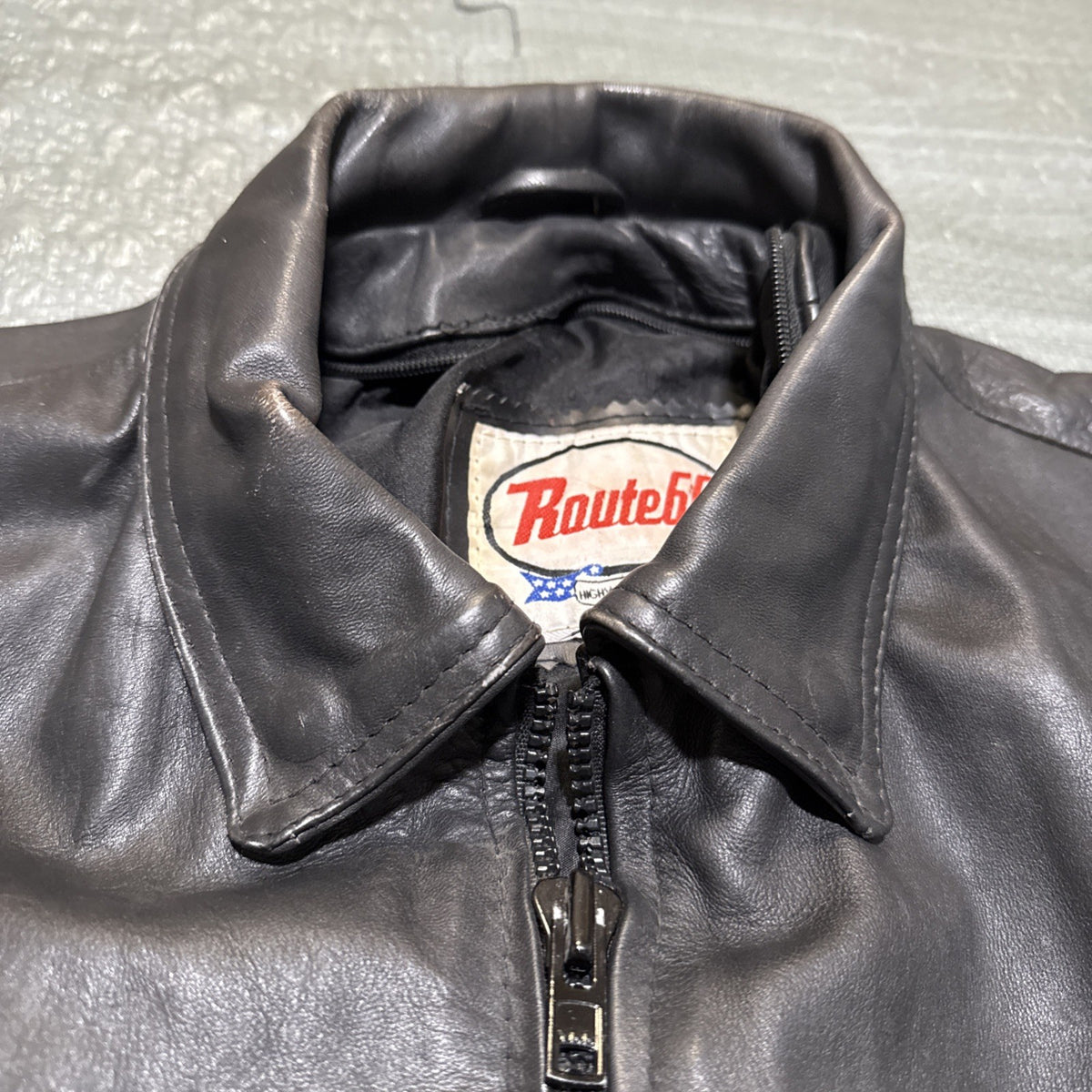 Vintage Route 66 Jacket Leather Fringe Front Zip Black Womens 12 Biker Rodeo
