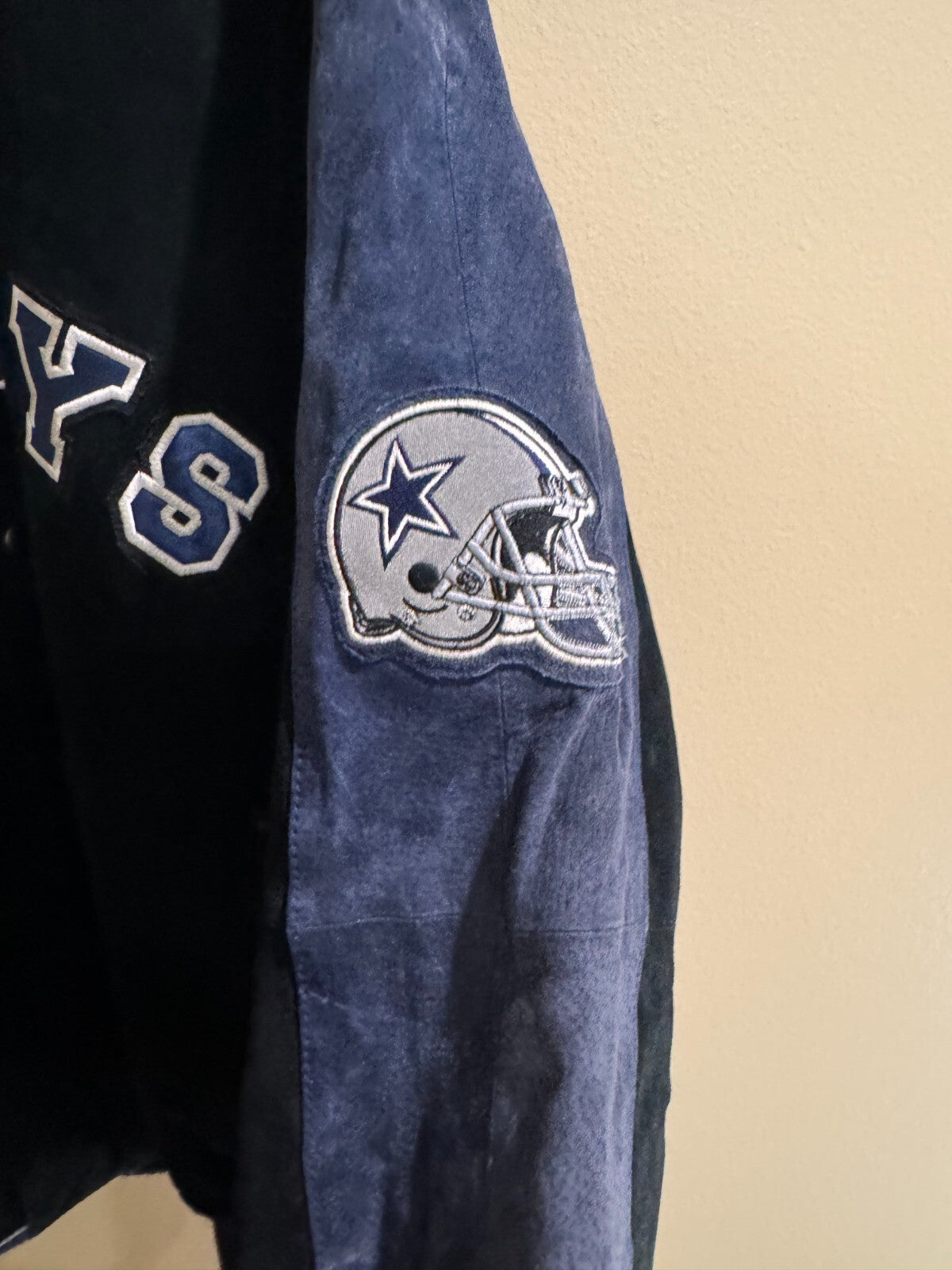 Dallas Cowboys Suede Leather Bomber Jacket Large