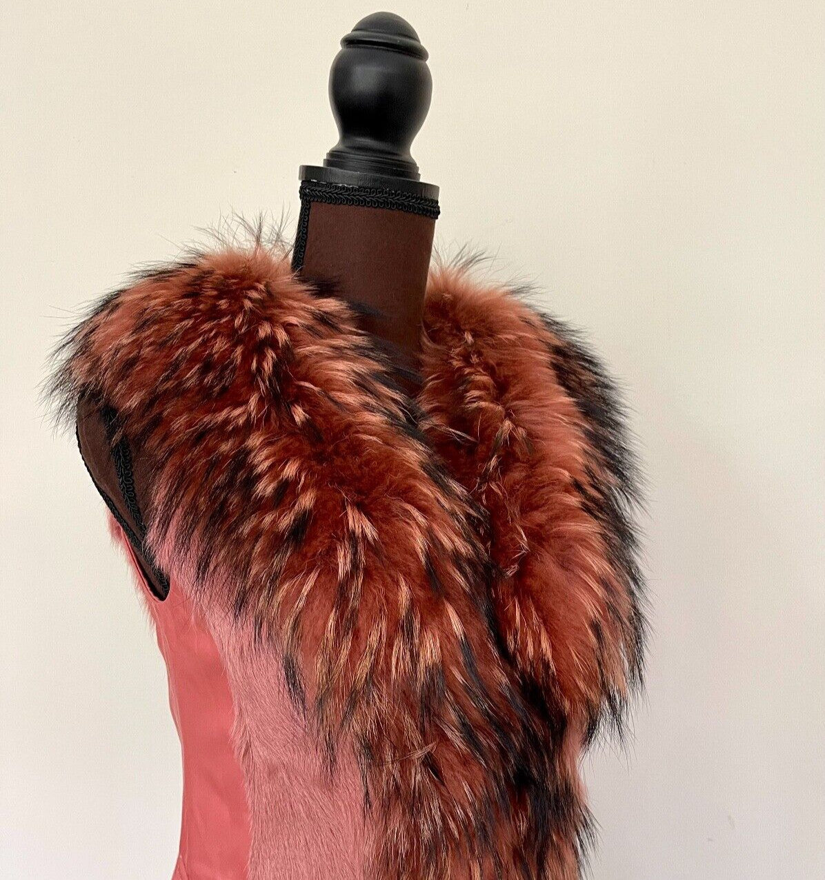 Genuine Leather Vest with Fox Fur Pink XS