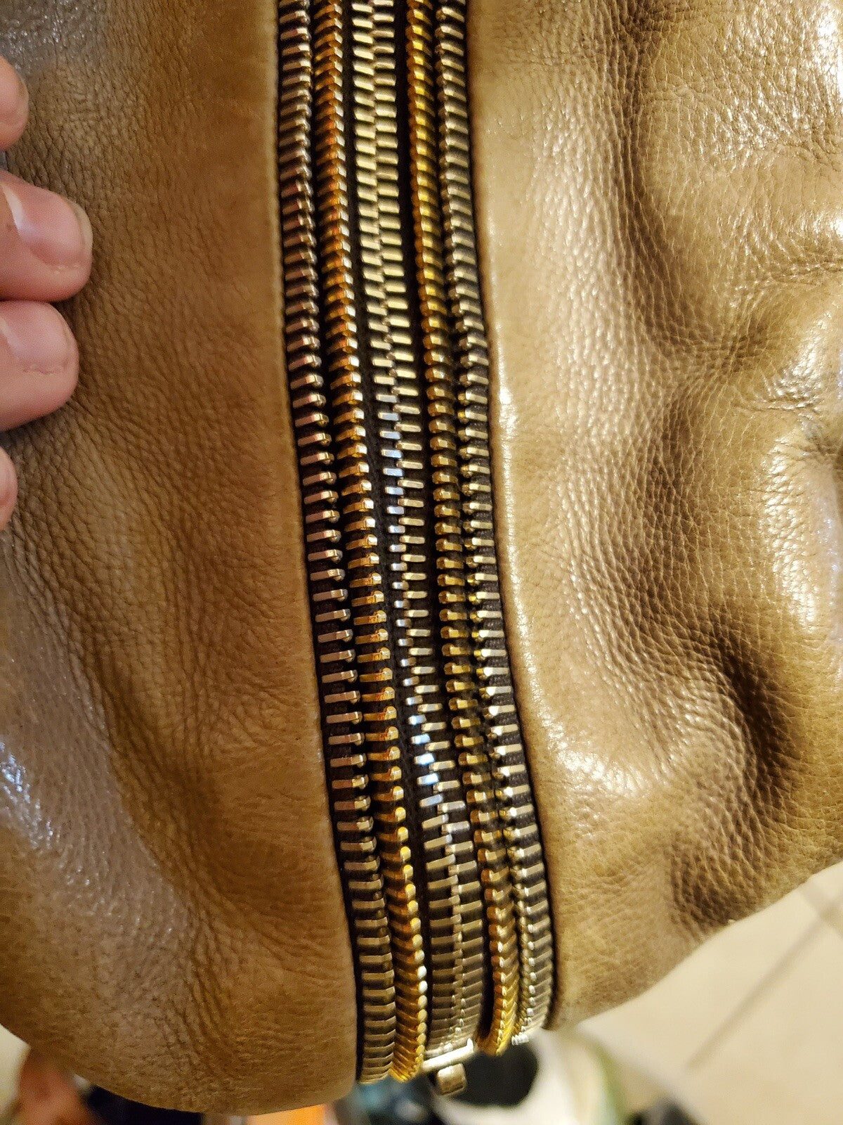 Prada Beige Brown Ombre Glace Medium Wristlet