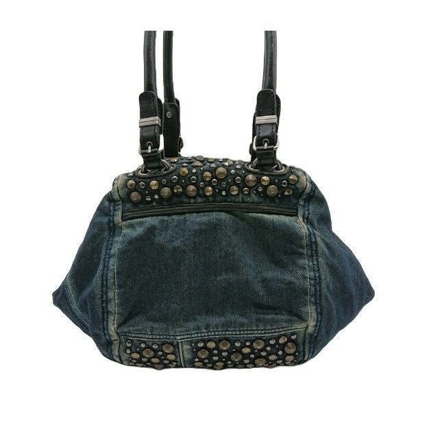 Diesel Divina Studded Denim Tote Bag Blue Red Y2K