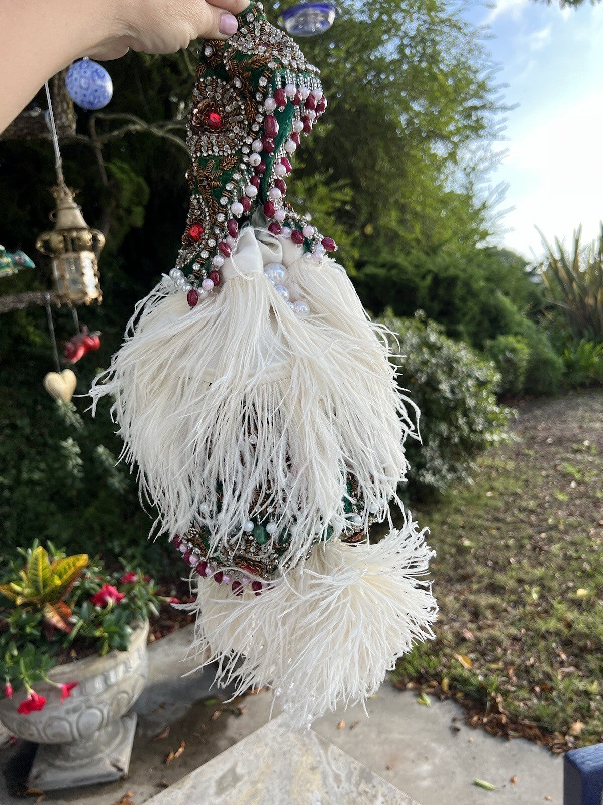 Vintage Ostrich Feather Handbag