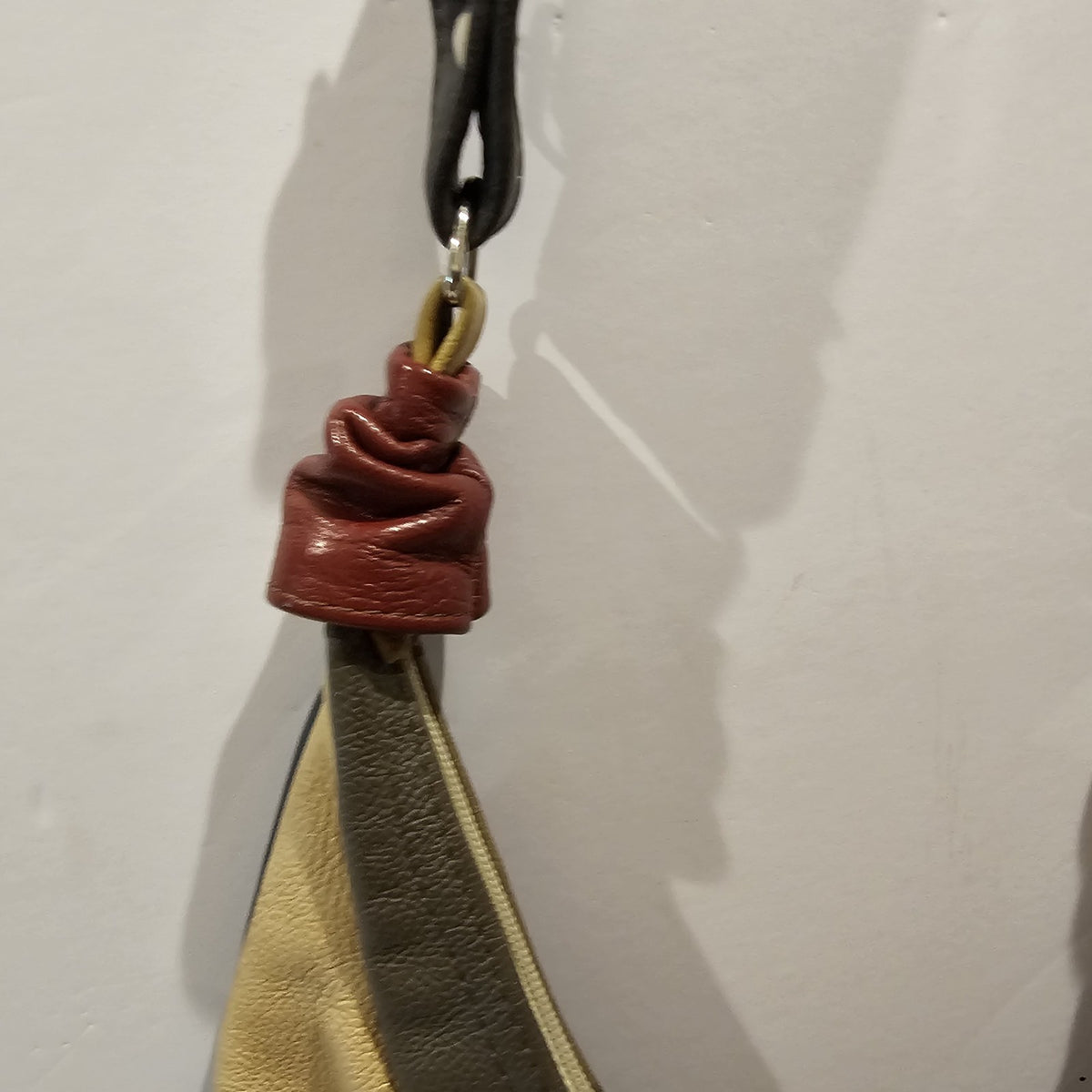 Vintage Leather Patchwork Fringe Hobo Bag