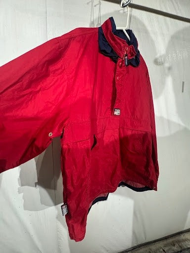 Chaps Ralph Lauren Vintage Red Navy Anorak Jacket Large