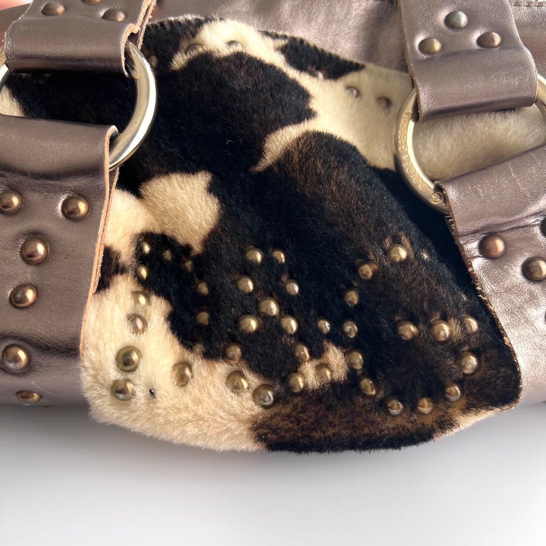 Dolce & Gabbana Vintage Fur and Leather Shoulder Bag
