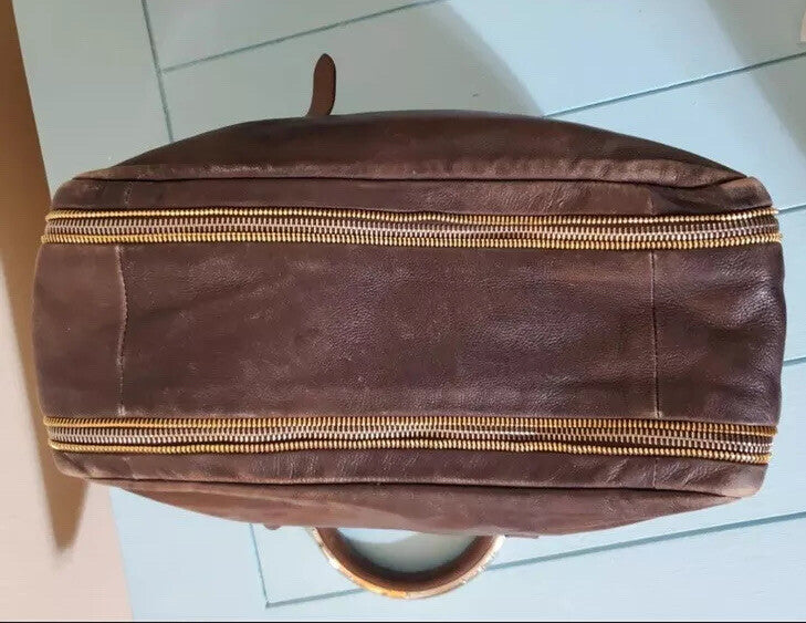 Prada Beige Brown Ombre Glace Medium Wristlet