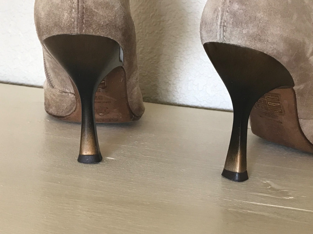 Aldo Y2K Suede and Leather Knee High Boots Pointed Toe Stiletto Heel Ombré