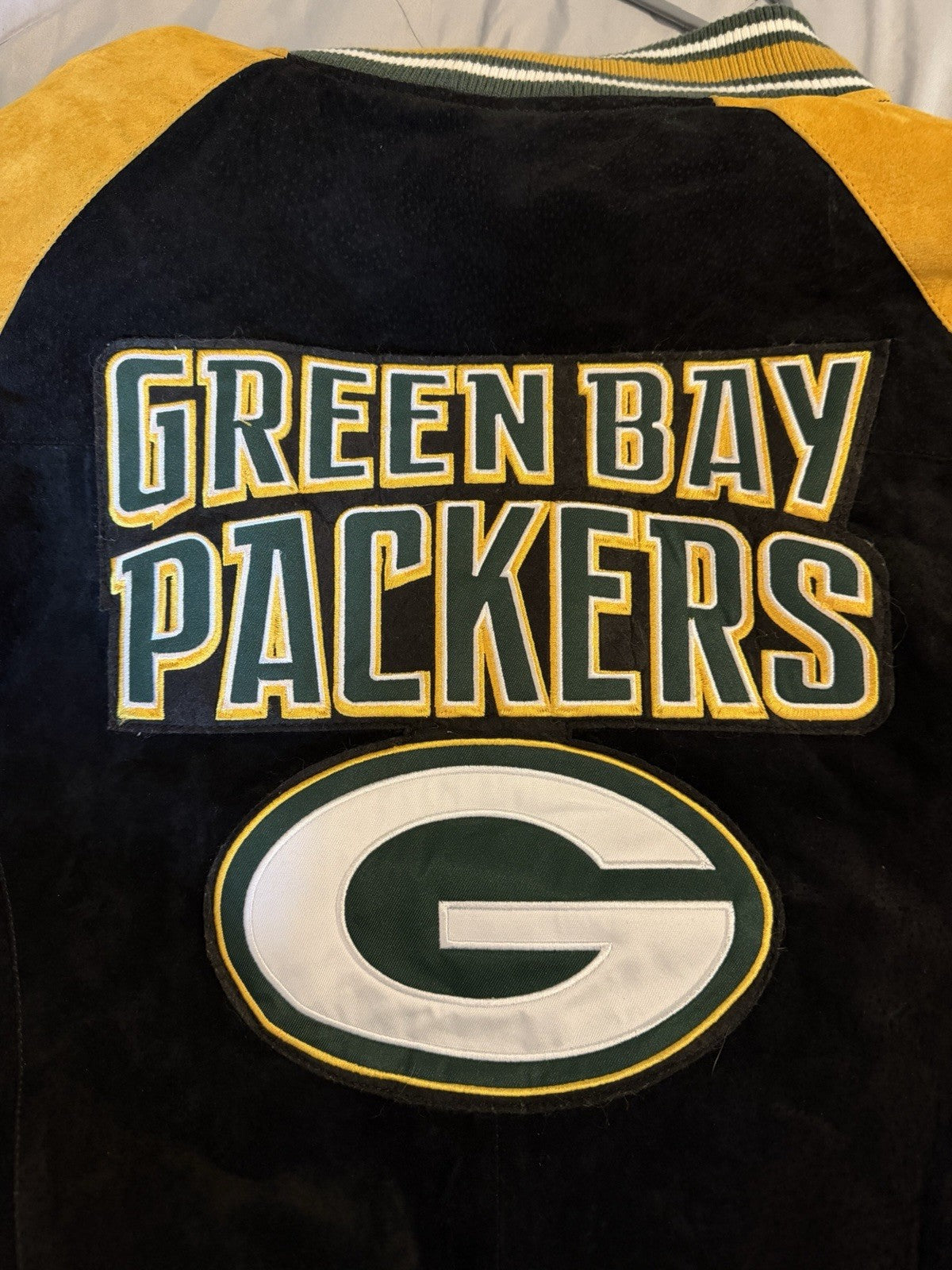 Vintage Green Bay Packers Leather Suede Jacket Large