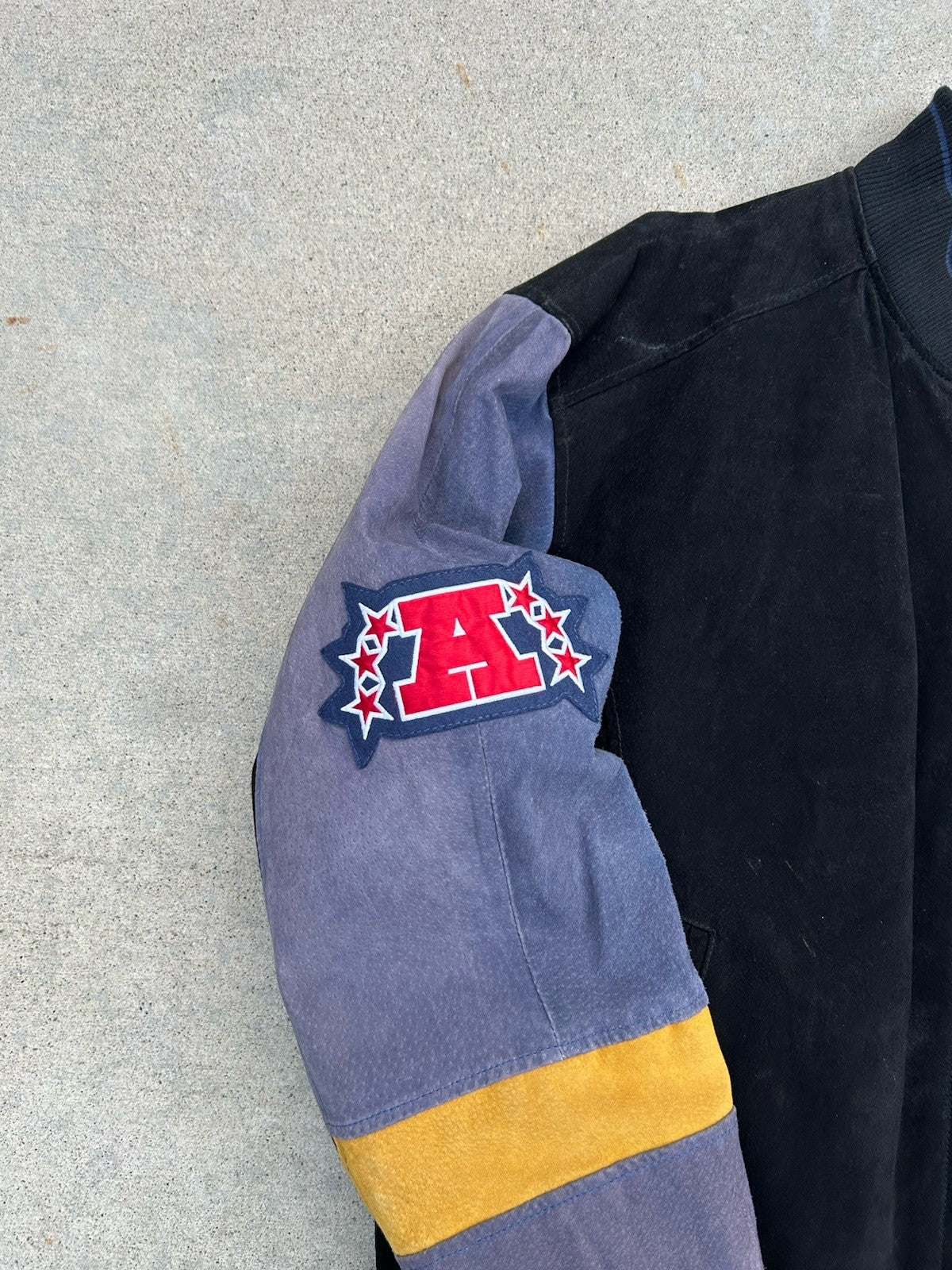 G-III Vintage NFL Chargers Suede Leather Varsity Jacket Black Gray XL
