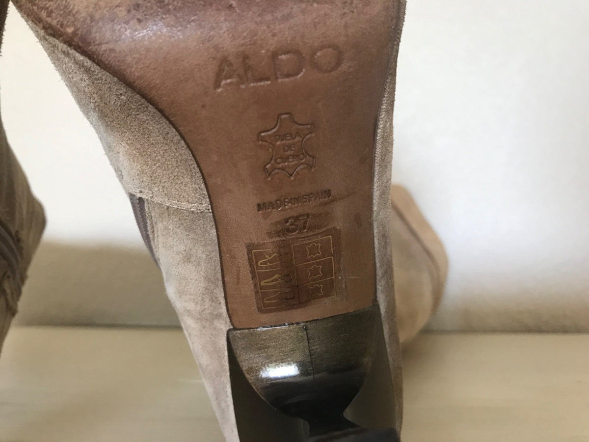 Aldo Y2K Suede and Leather Knee High Boots Pointed Toe Stiletto Heel Ombré