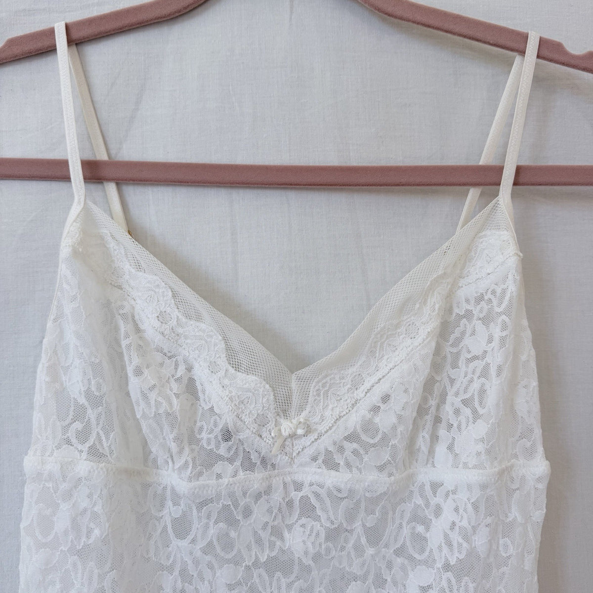 Victoria’s Secret Y2K White Lace Babydoll Slip Dress Nightgown