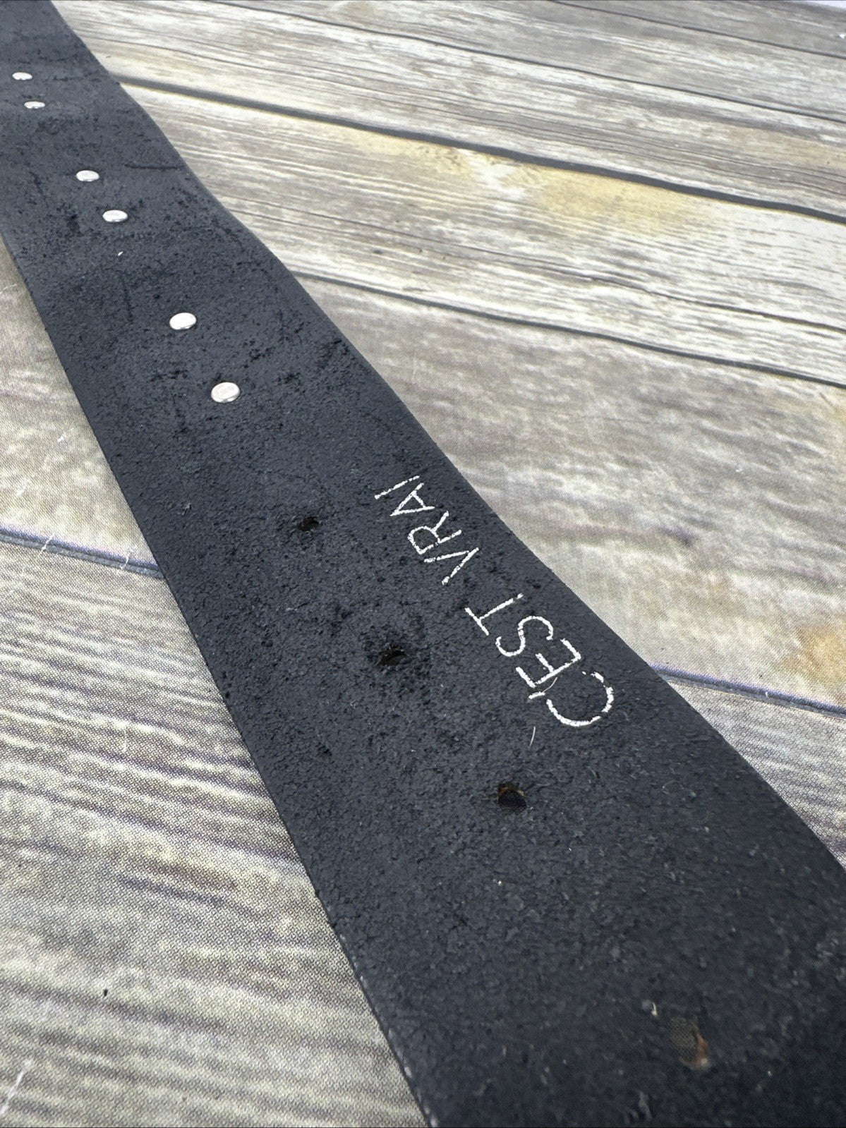 Vintage Cest Vrai Zebra Fashion Belt Size 28 Black Leather Safari