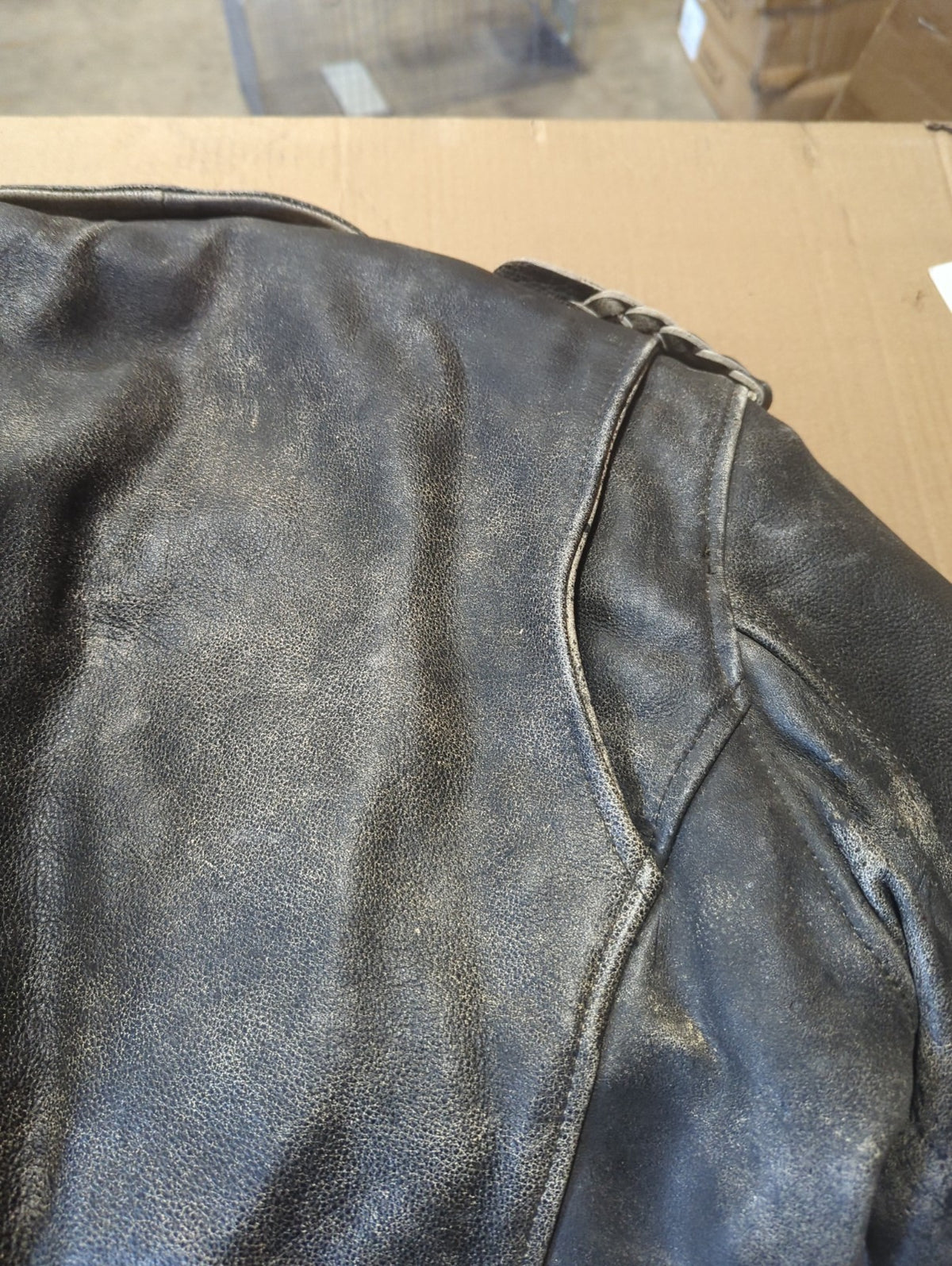 Protech Leather Apparel Biker Jacket Black Size 40