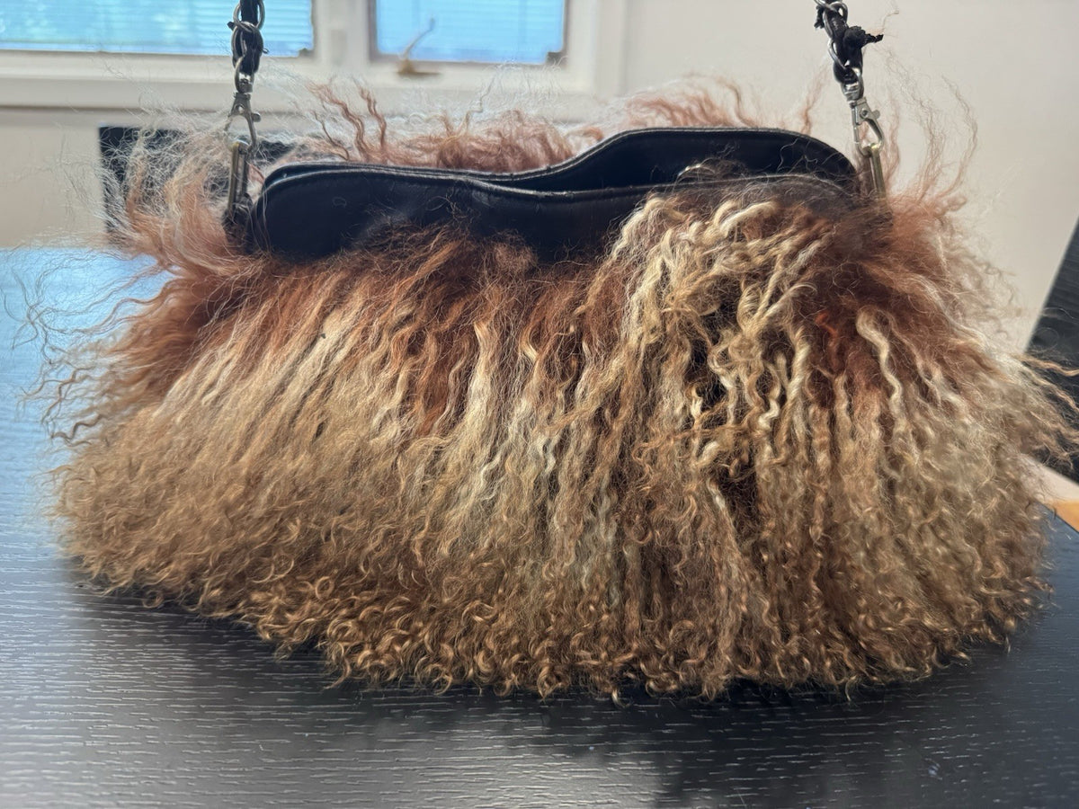 Mongolian Curly Sheepskin Shoulder Bag