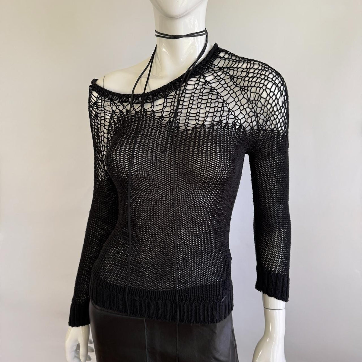 Cop Copine Open-Knit Mesh Sweater Top Small