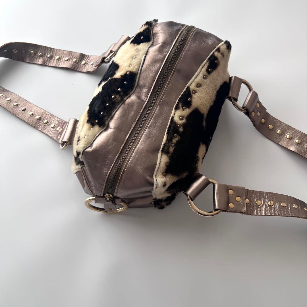 Dolce & Gabbana Vintage Fur and Leather Shoulder Bag