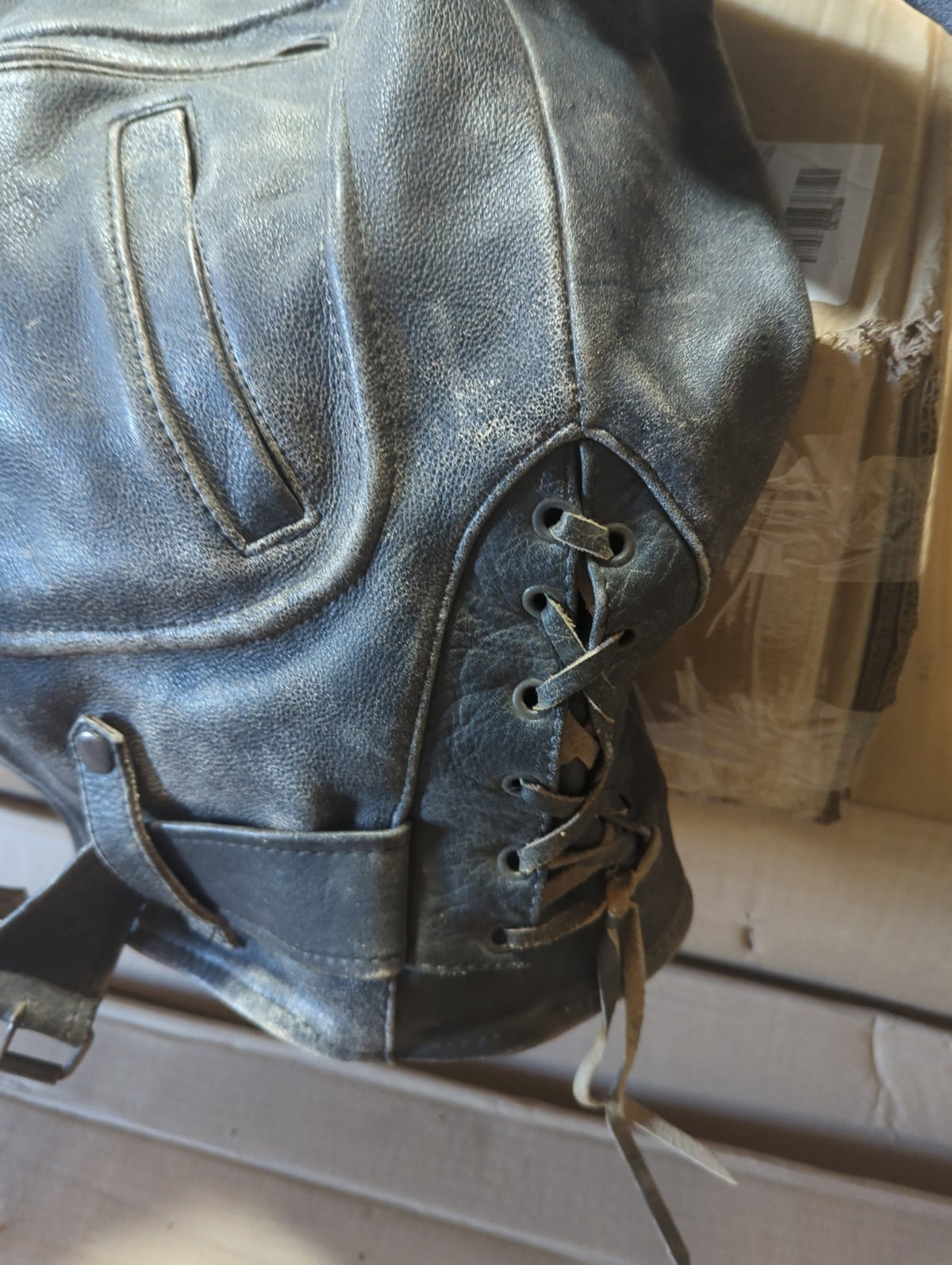Protech Leather Apparel Biker Jacket Black Size 40