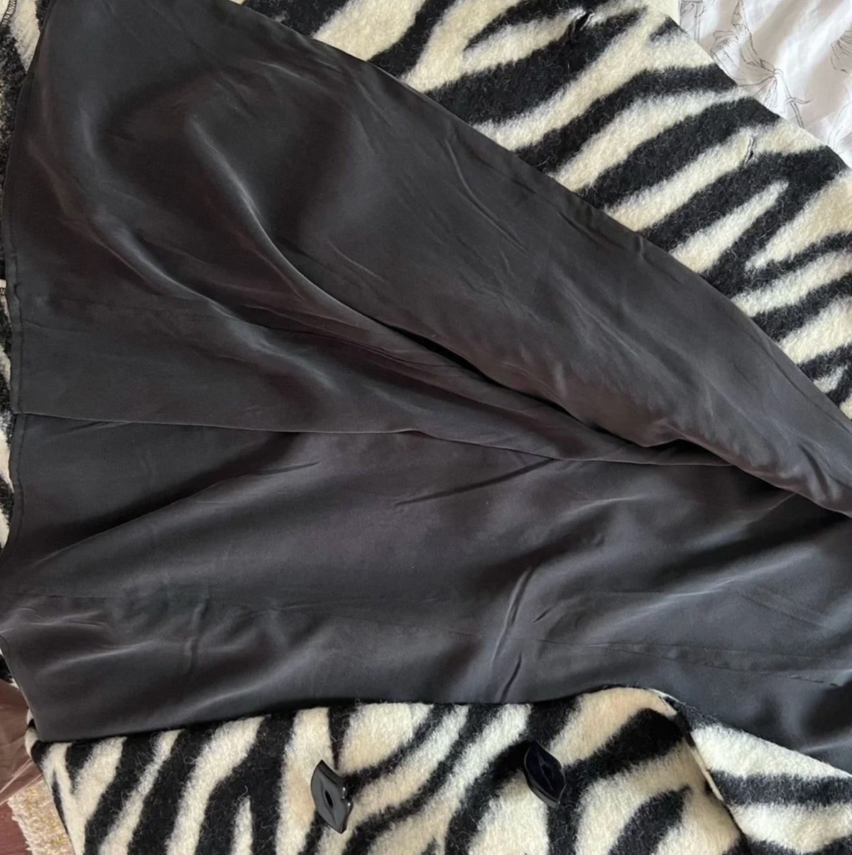 Zebra Pattern Wool Coat in Size S