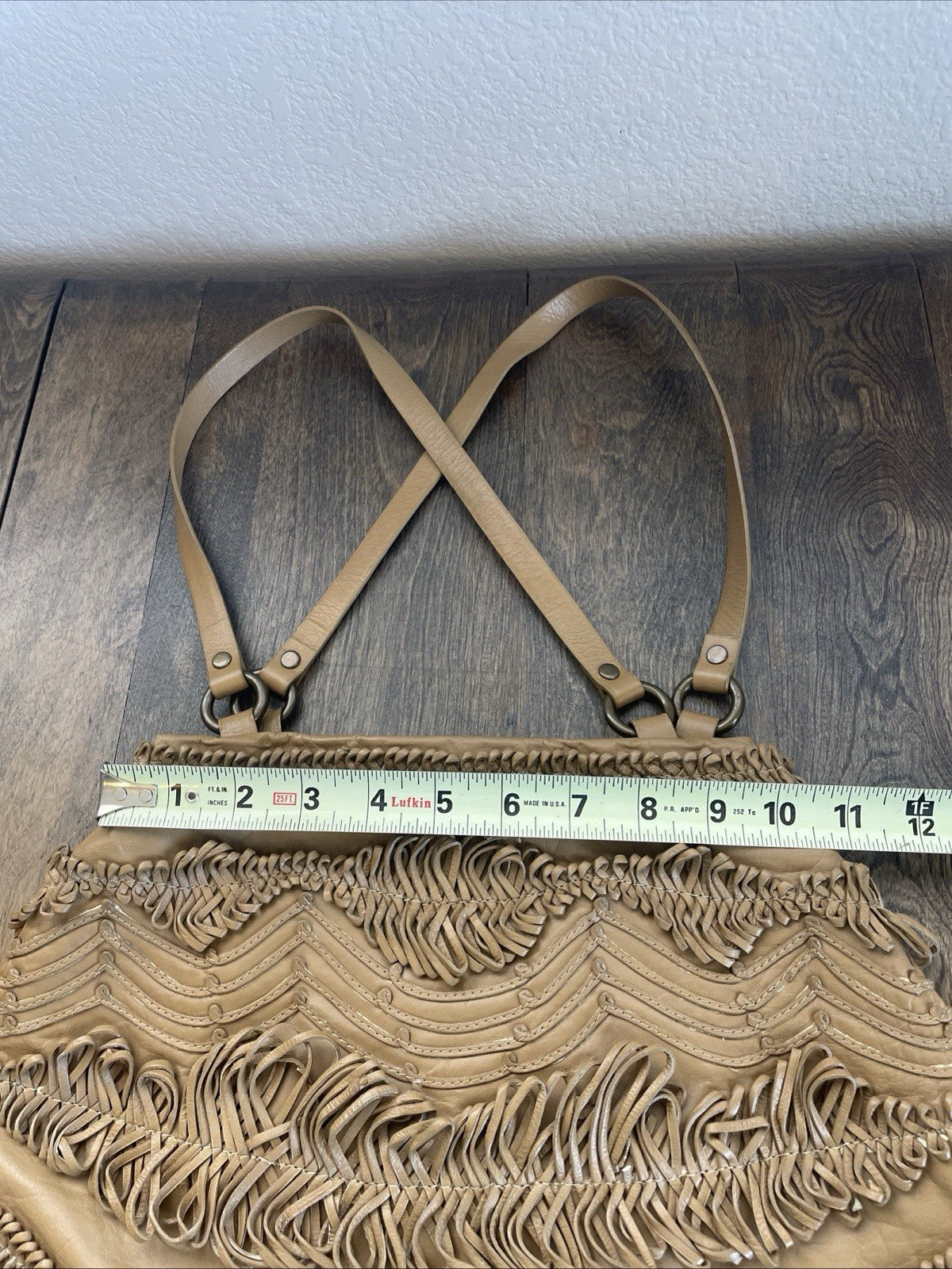 Nordstrom 1980s Shoulder Bag Fringe Camel Leather