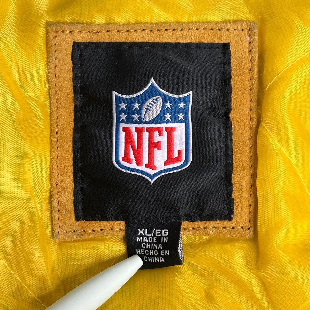 G-III Pittsburgh Steelers Suede Leather Jacket Black and Yellow Men's XL