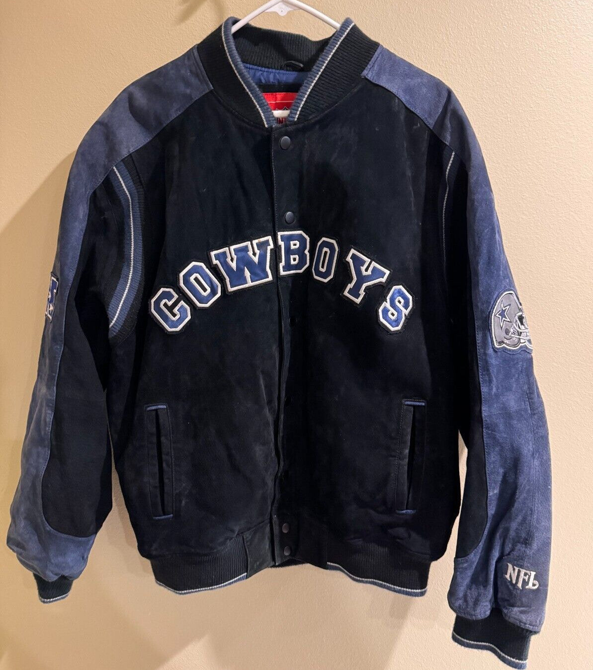 Dallas Cowboys Suede Leather Bomber Jacket Large