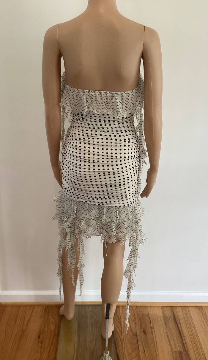 EMANUEL UNGARO VINTAGE S/S 2003 RUNWAY RUCHED MINI DRESS SIZE 38