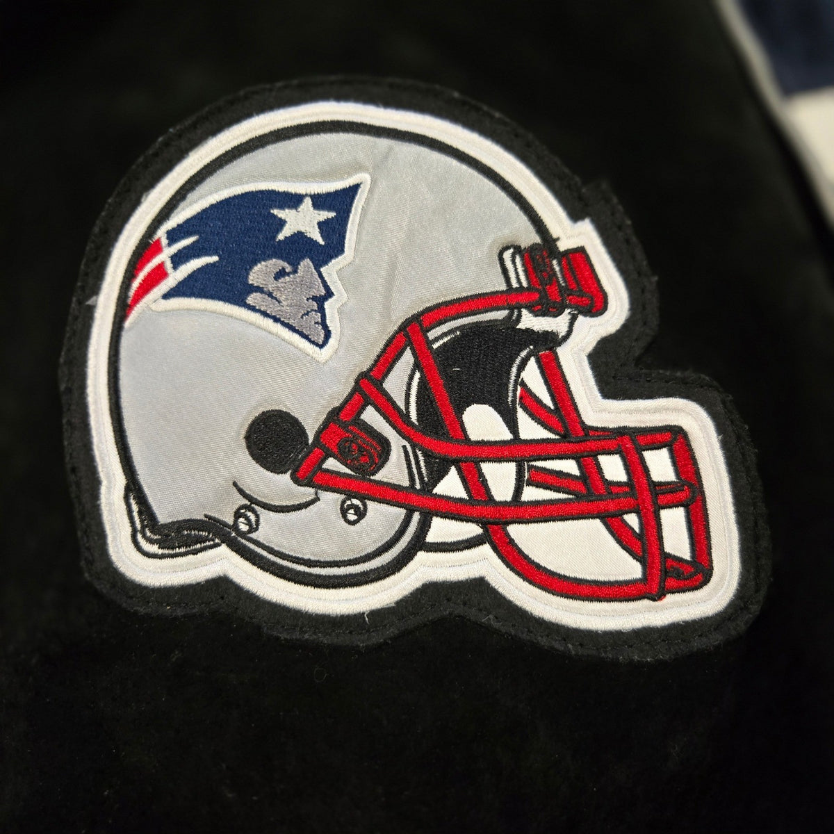 G-III New England Patriots Suede Leather Varsity Bomber Jacket XL