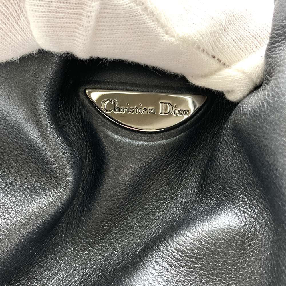 Dior Malice Pearl Hand Bag Gray Leather Vintage Authentic 154036